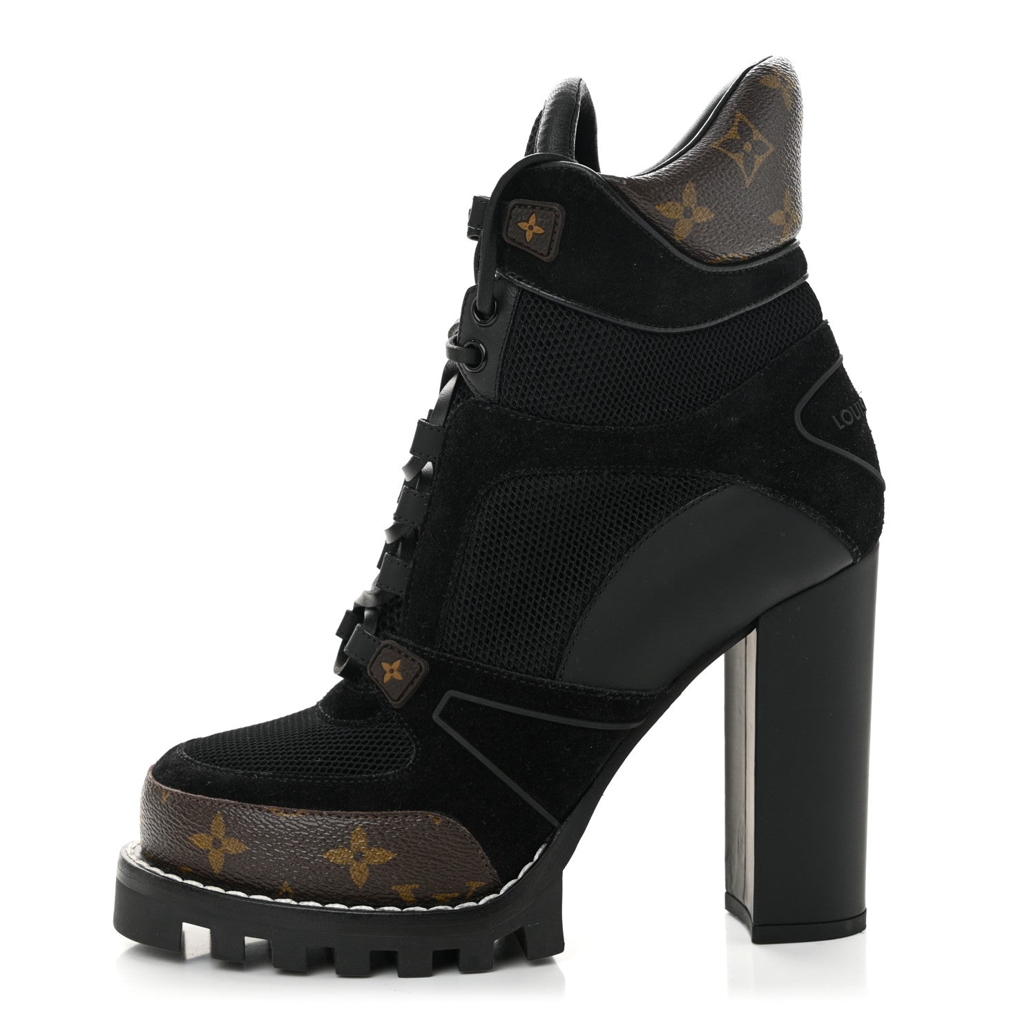 Louis Vuitton Suede Calfskin Monogram Star Trail Ankle Boots 39 Black 1 of 9