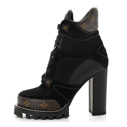 Louis Vuitton Suede Calfskin Monogram Star Trail Ankle Boots 39 Black 1 of 9