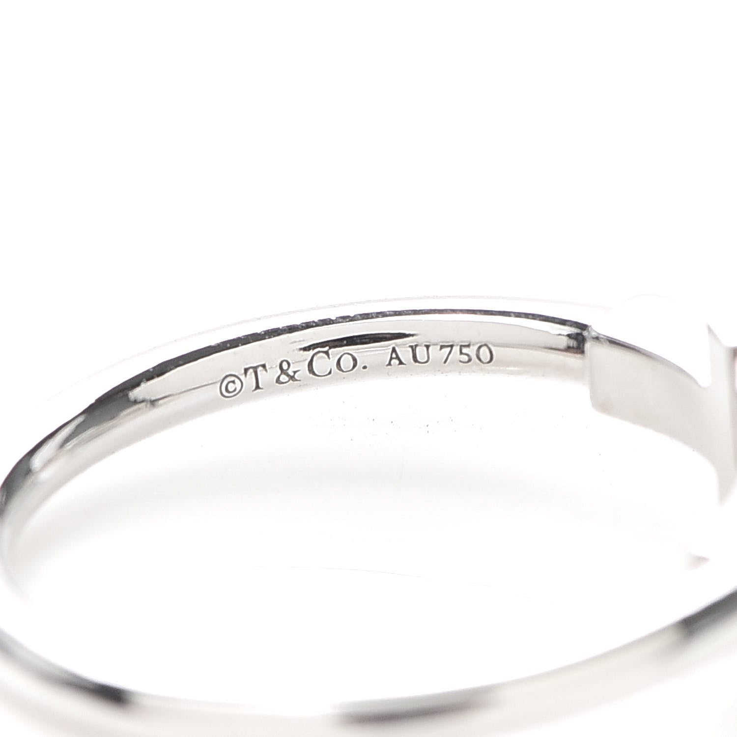 Tiffany 18K White Gold T Wire Ring 53 6.25 4 of 5