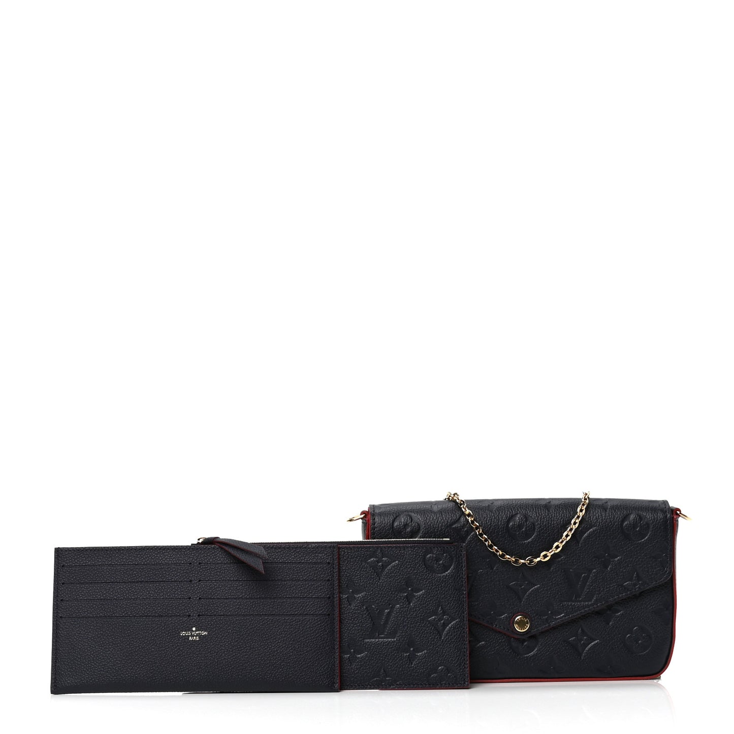 Empreinte Pochette Felicie Chain Wallet Marine Rouge
