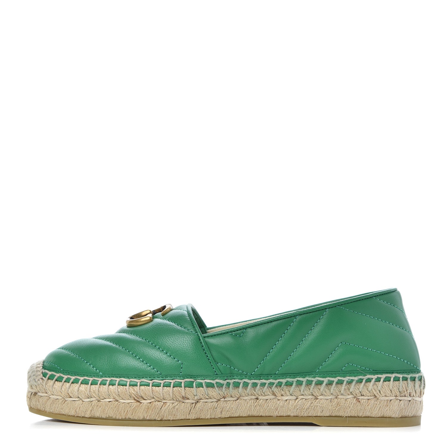 Gucci Nappa Matelasse GG Marmont Espadrilles 36.5 New Shamarock 1 of 14