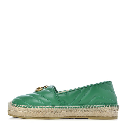 Gucci Nappa Matelasse GG Marmont Espadrilles 36.5 New Shamarock 1 of 14