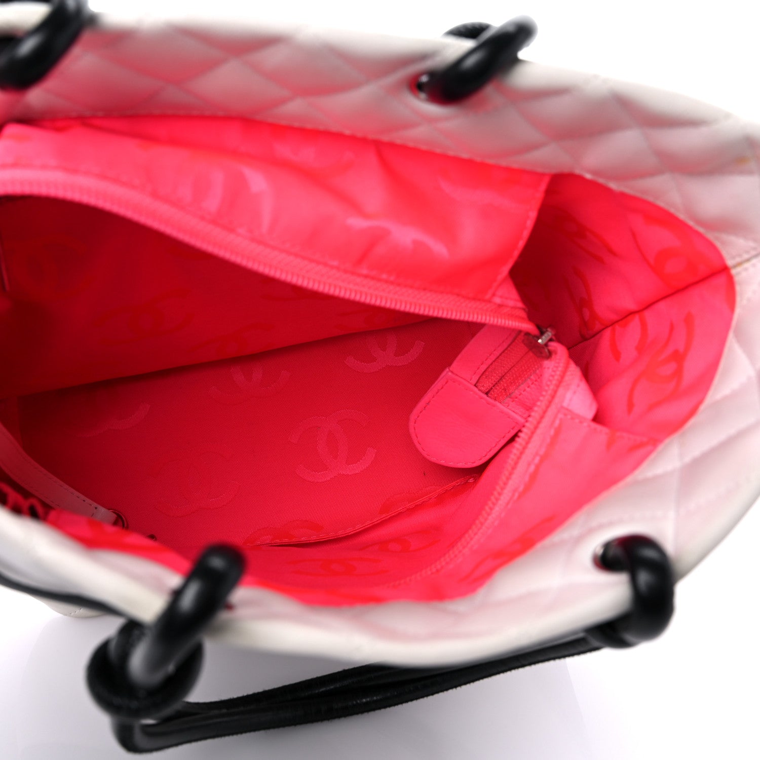 Chanel Calfskin Quilted Medium Cambon Tote White Black 5 of 18