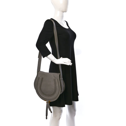 Chloe Calfskin Medium Marcie Round Crossbody Bag Cashmere Grey 3 of 9