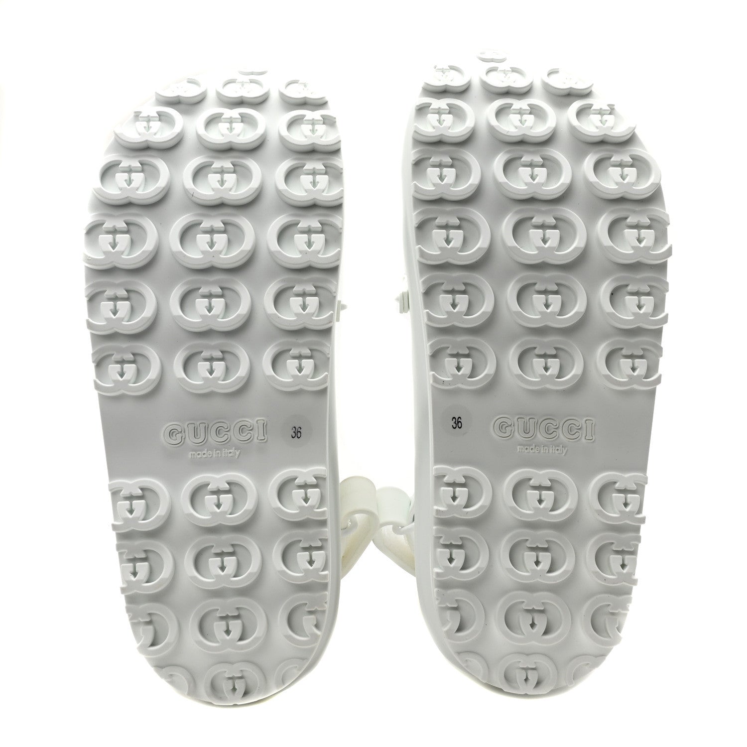 Gucci Soft Rubber Horsebit Touch Womens Strapped Sandals 36 Great White 6 of 10