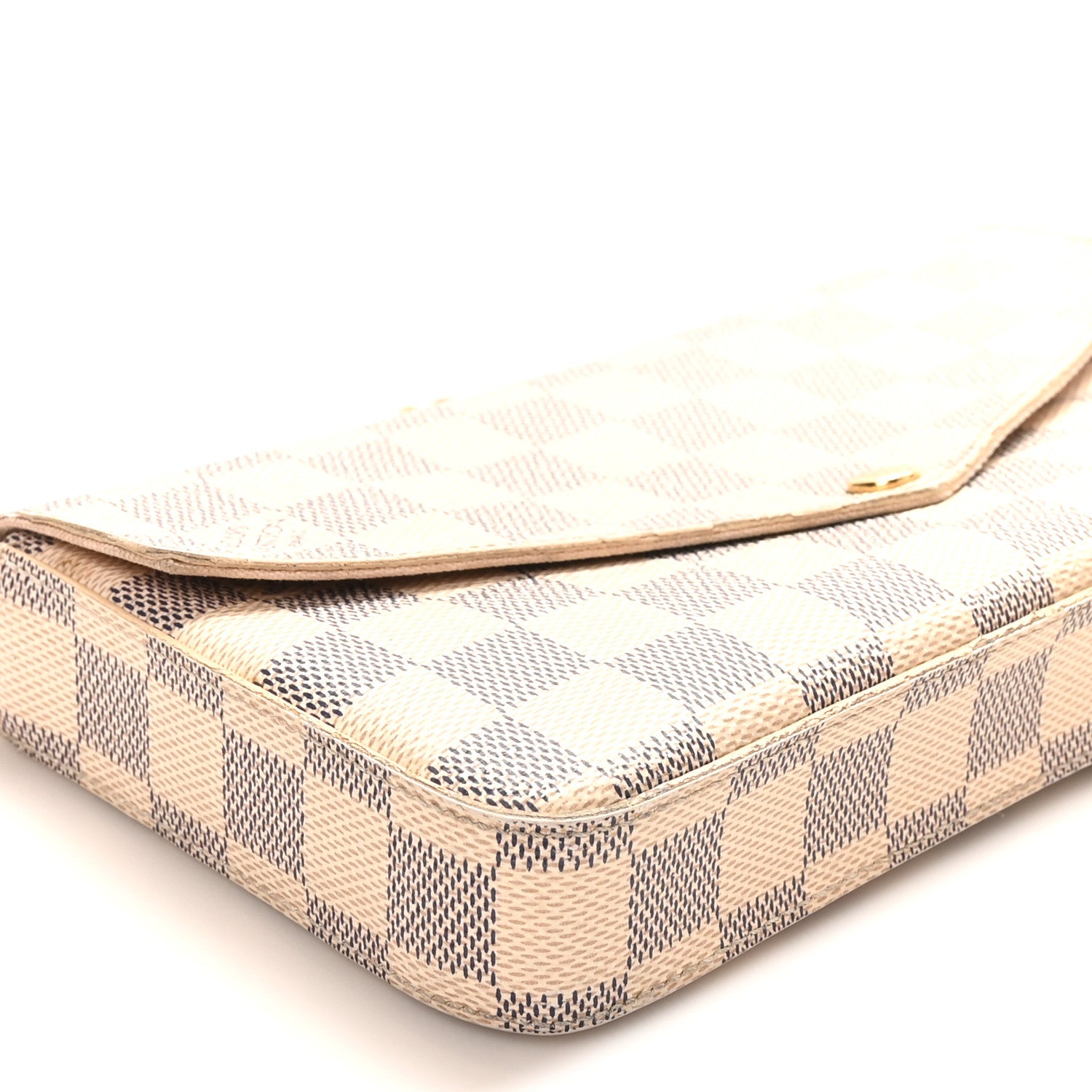 Louis Vuitton Damier Azur Pochette Felicie Chain Wallet Rose Ballerine 9 of 11