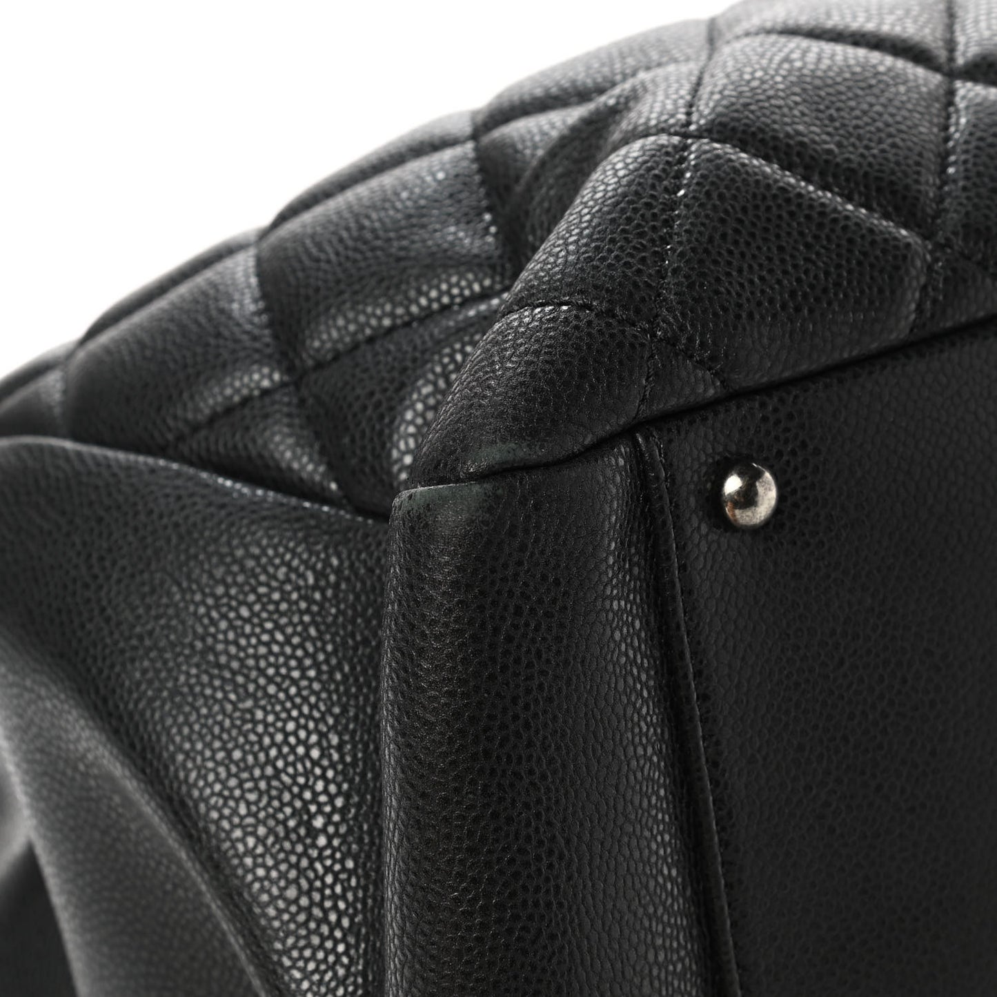 Caviar Quilted XXL Grand Shopping Tote GST Dark Grey