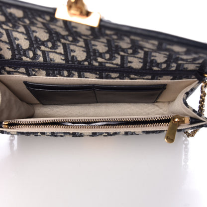 Christian Dior Oblique DiorAddict Wallet On Chain Clutch Navy Blue 5 of 9
