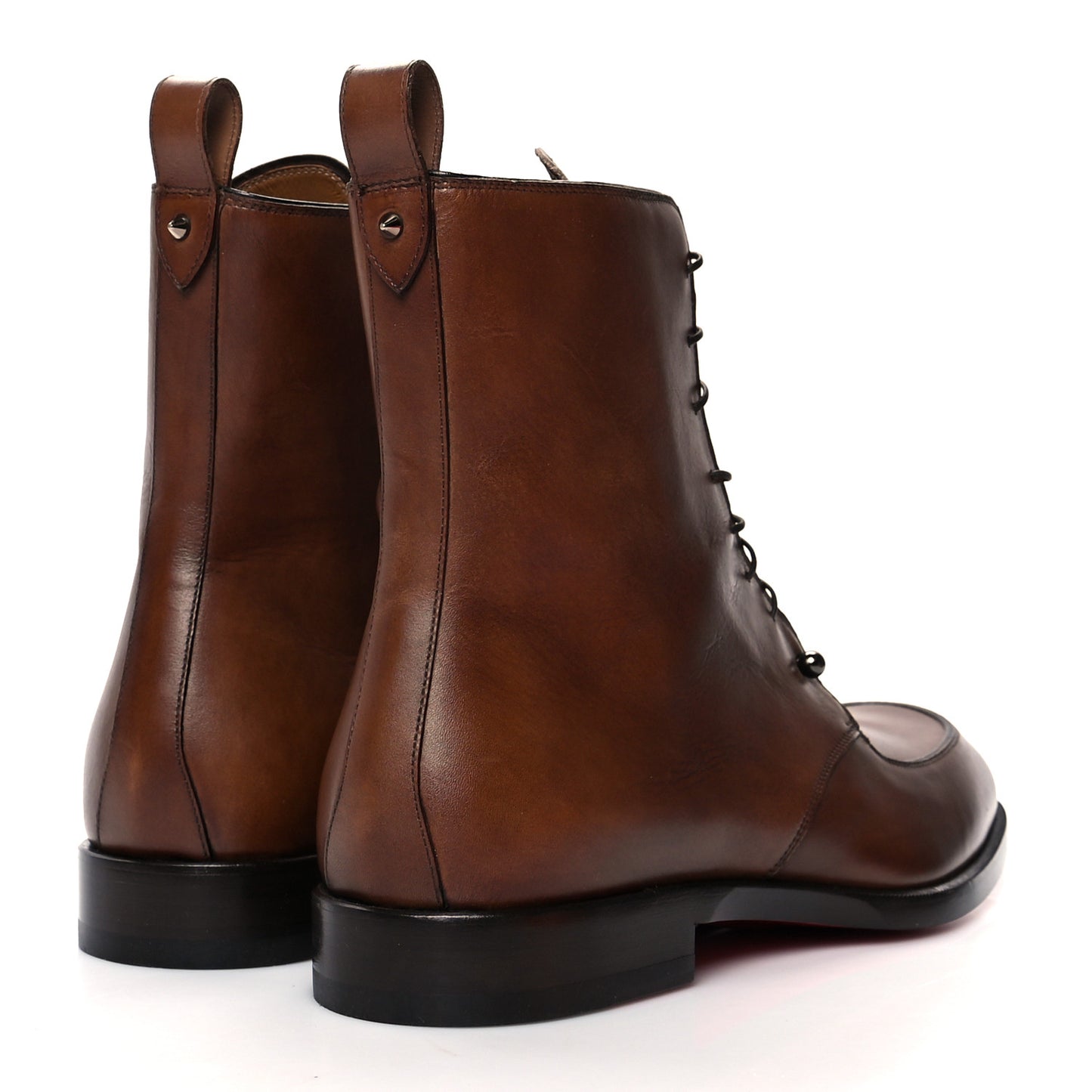 Patine Calfskin Mens Ajmone Flat Boots 42.5 Havane