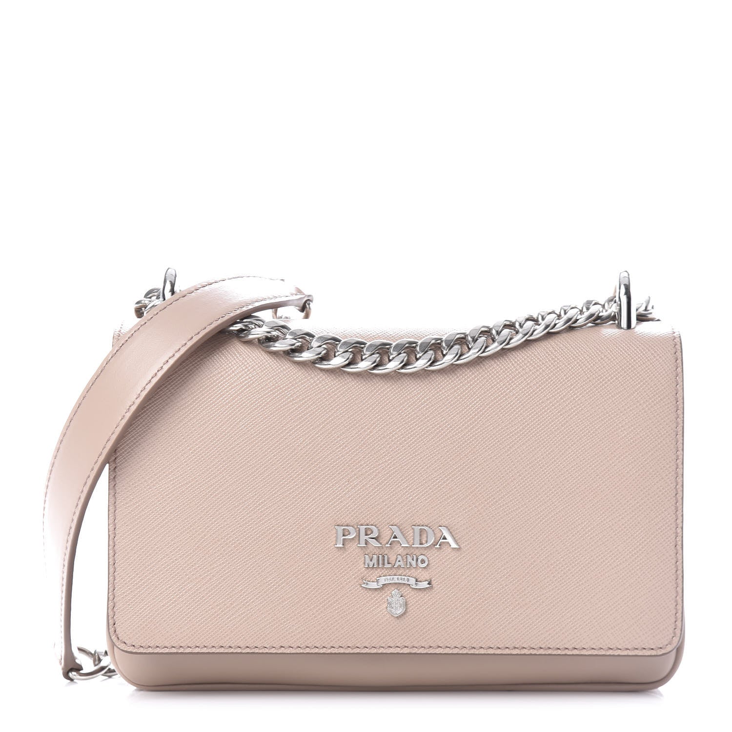 Prada Saffiano Soft Calfskin Chain Crossbody Bag Cipria 1 of 10