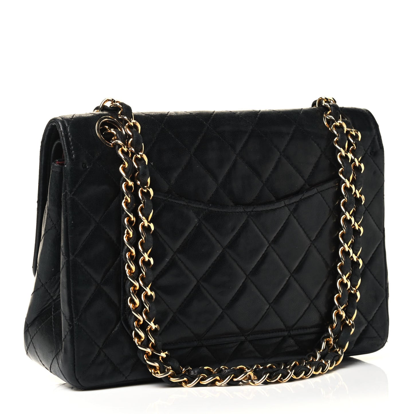 Lambskin Quilted Small Double Flap Black
