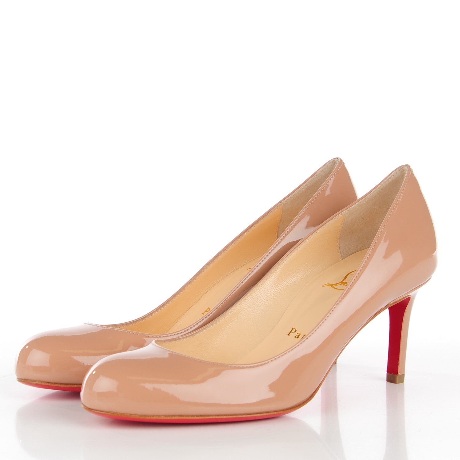 Christian Louboutin Patent Simple 70 Pumps 36 Nude 3 of 8