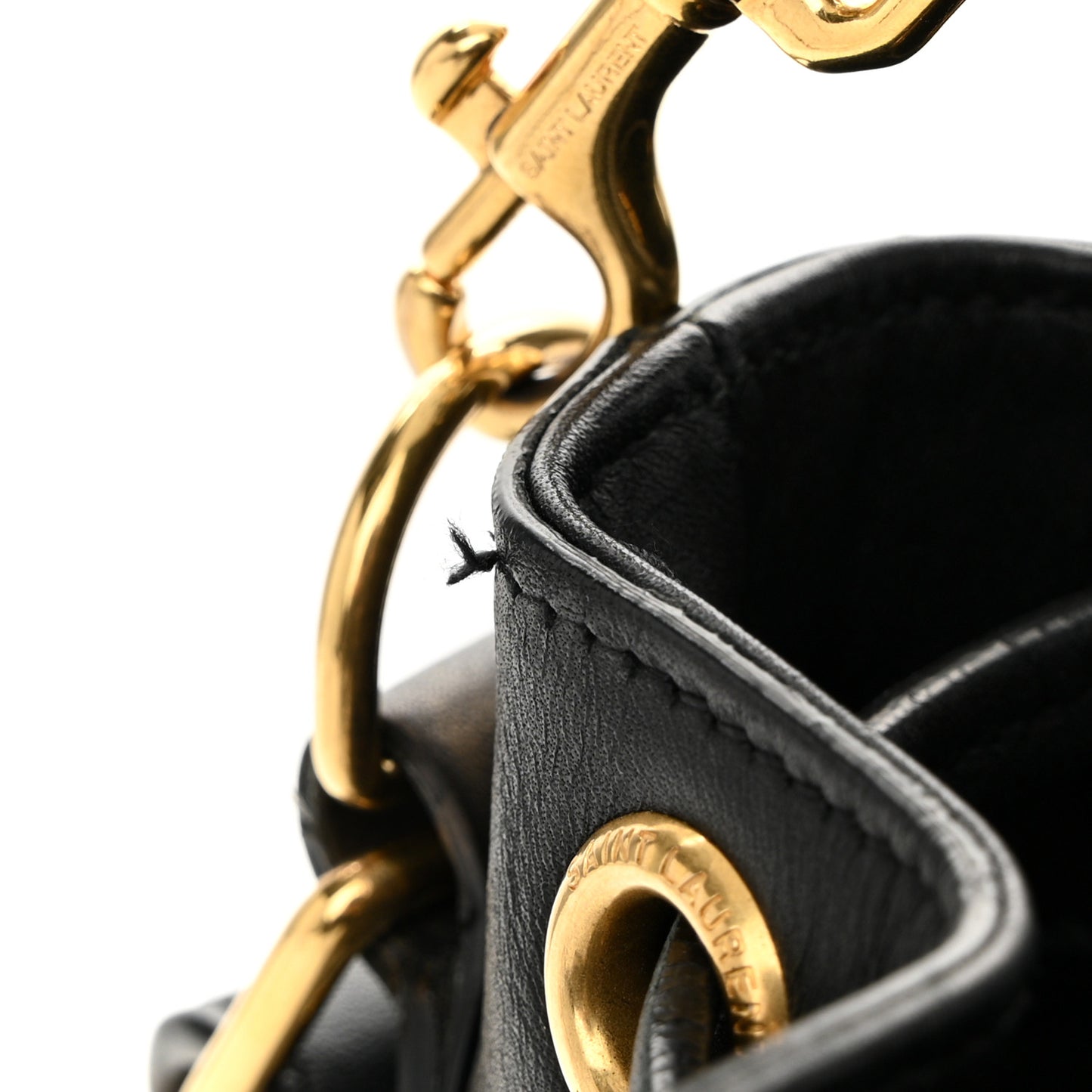 Calfskin Small Emmanuelle Bucket Bag Black
