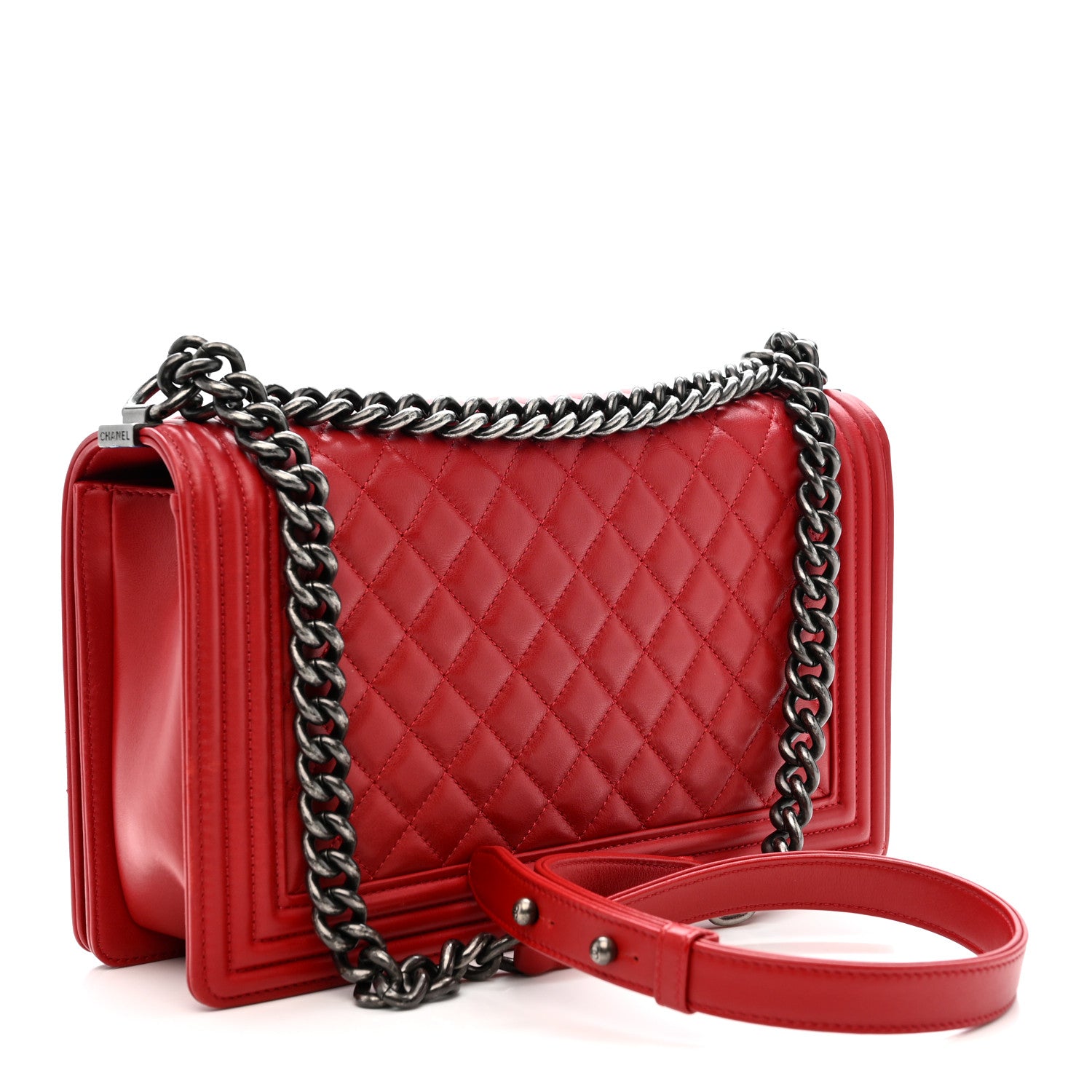 Chanel Lambskin Quilted New Medium Boy Flap Red 3 of 11