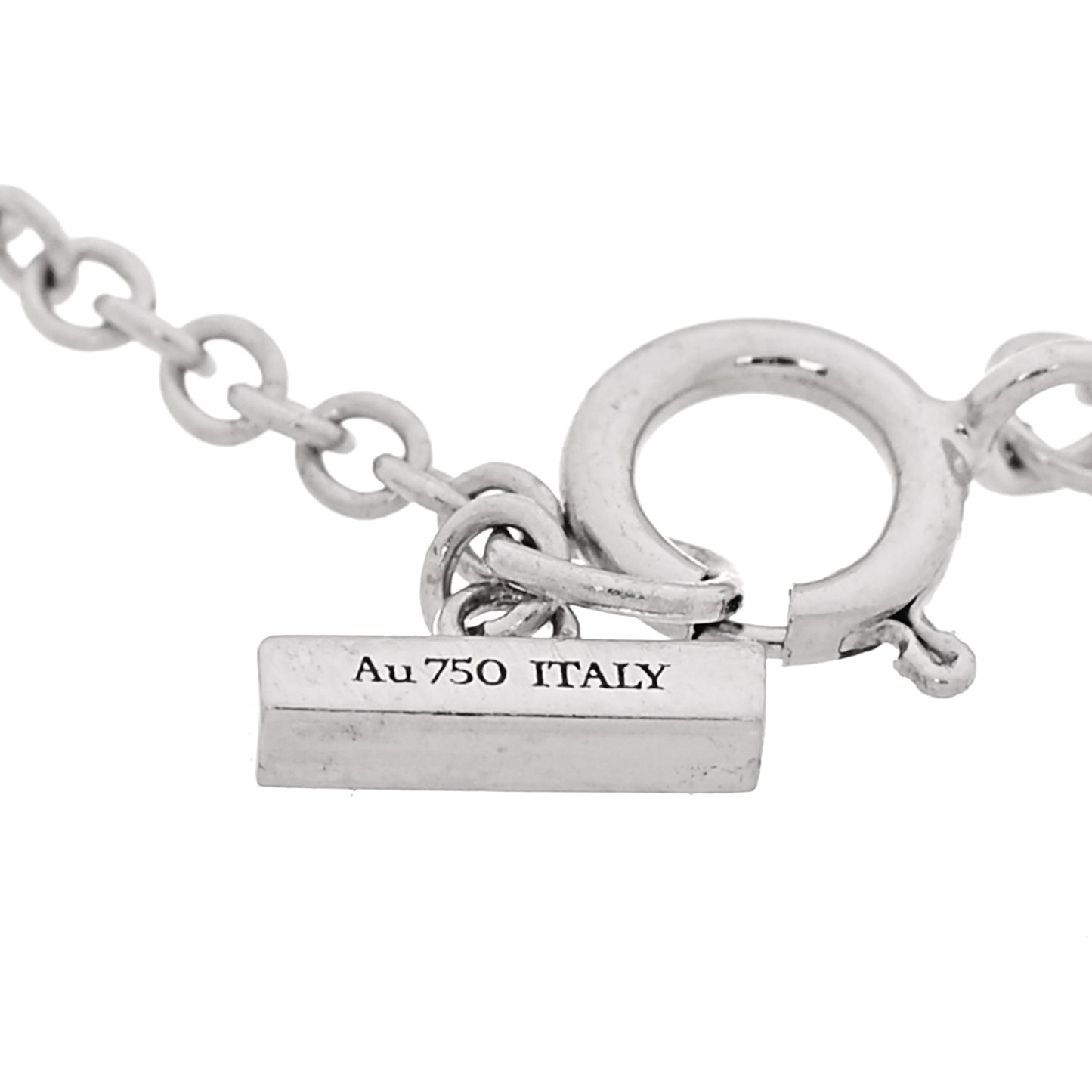 18K White Gold Diamond Turquoise T Circle Bracelet