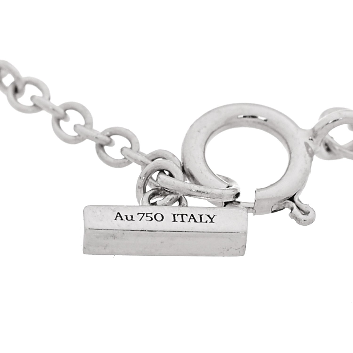 Tiffany 18K White Gold Diamond Turquoise T Circle Bracelet 4 of 7