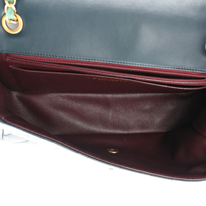 Chanel Lambskin Quilted Bi-Color Flap Navy Turquoise 5 of 16