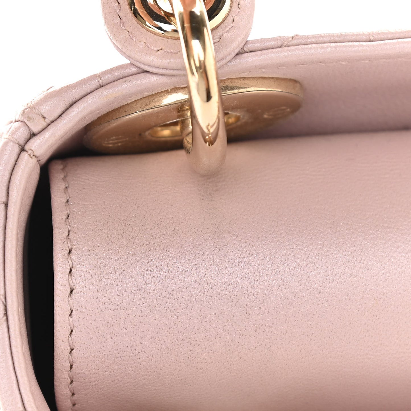 Metallic Lambskin Cannage Mini Lady Dior Lotus