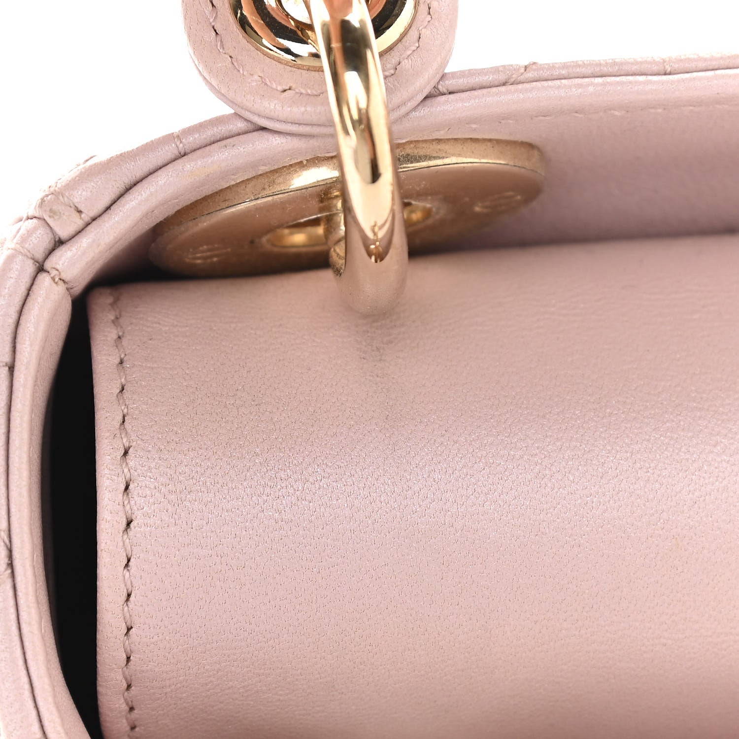 Christian Dior Metallic Lambskin Cannage Mini Lady Dior Lotus 13 of 15