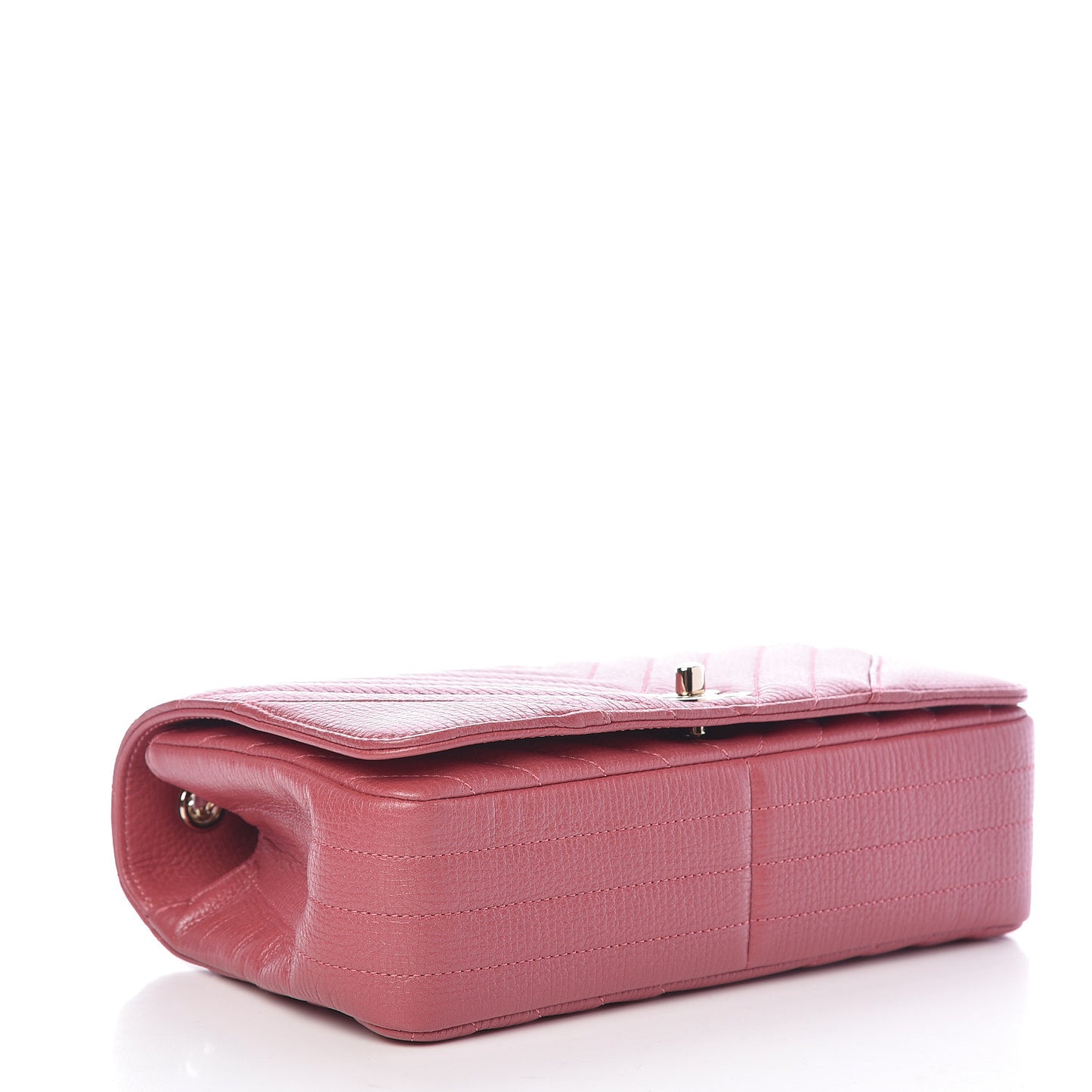 Calfskin Chevron Quilted Statement Flap Pink