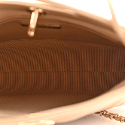 Chanel Shiny Crumpled Calfskin Quilted Mini 31 Shopping Bag Dark Beige 5 of 10