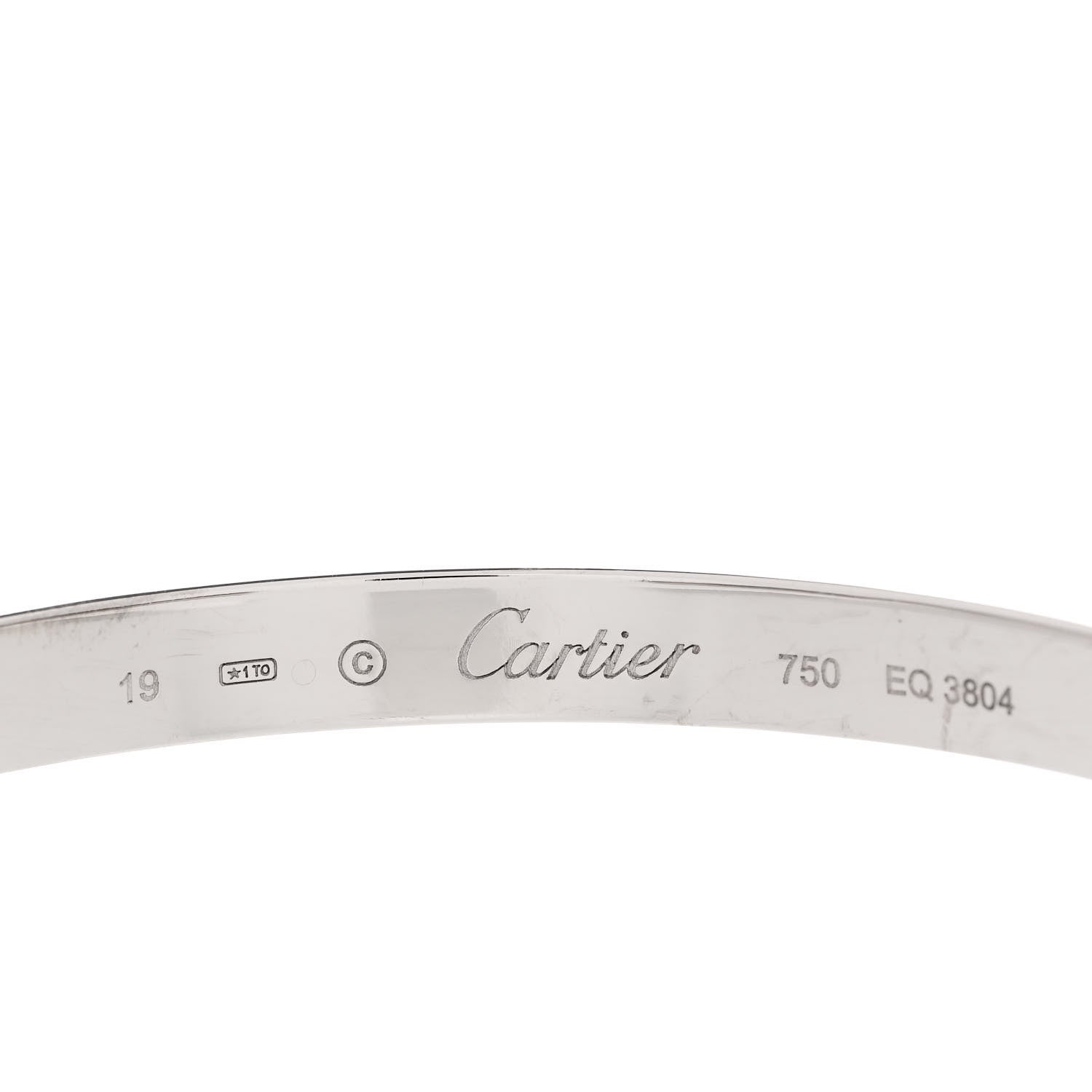 Cartier 18K White Gold LOVE Cuff Bracelet 19 3 of 5