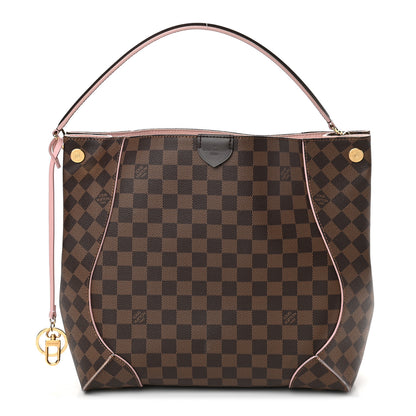 Louis Vuitton Damier Ebene Caissa Hobo Rose Ballerine 1 of 9