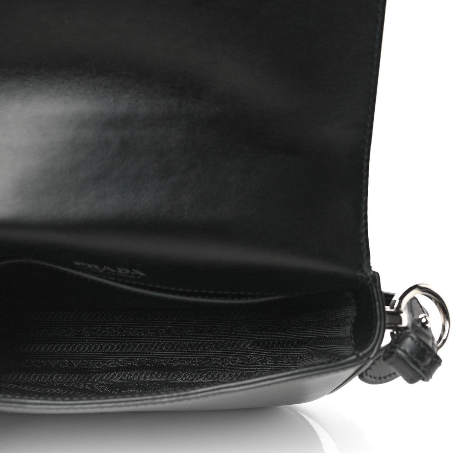 Nylon Calfskin Identity Shoulder Bag Black