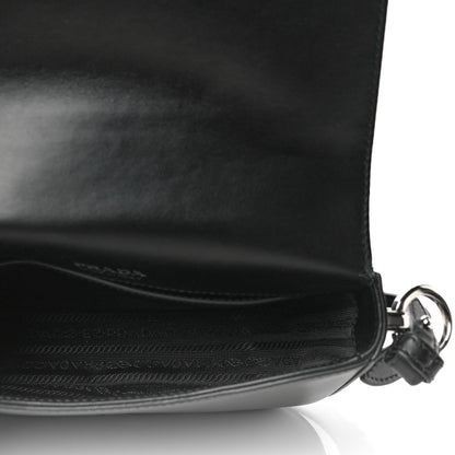 Prada Nylon Calfskin Identity Shoulder Bag Black 5 of 11