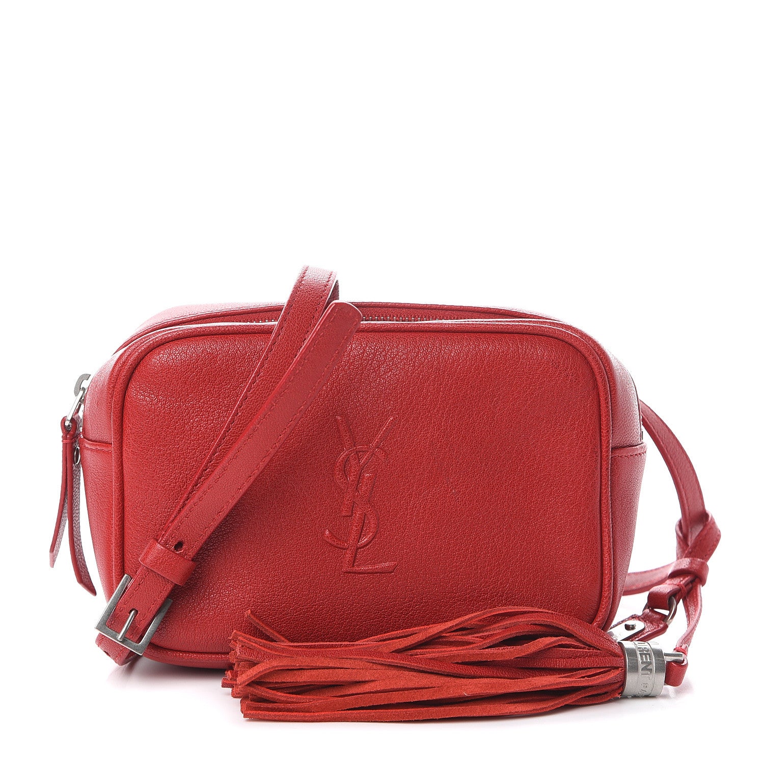 Saint Laurent Lambskin Monogram Lou Belt Bag Red 1 of 7