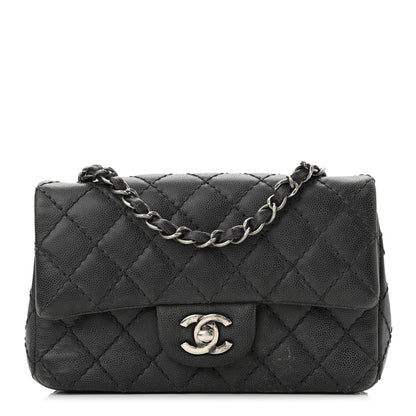 Chanel Washed Caviar Quilted Mini Rectangular Flap Charcoal 1 of 12