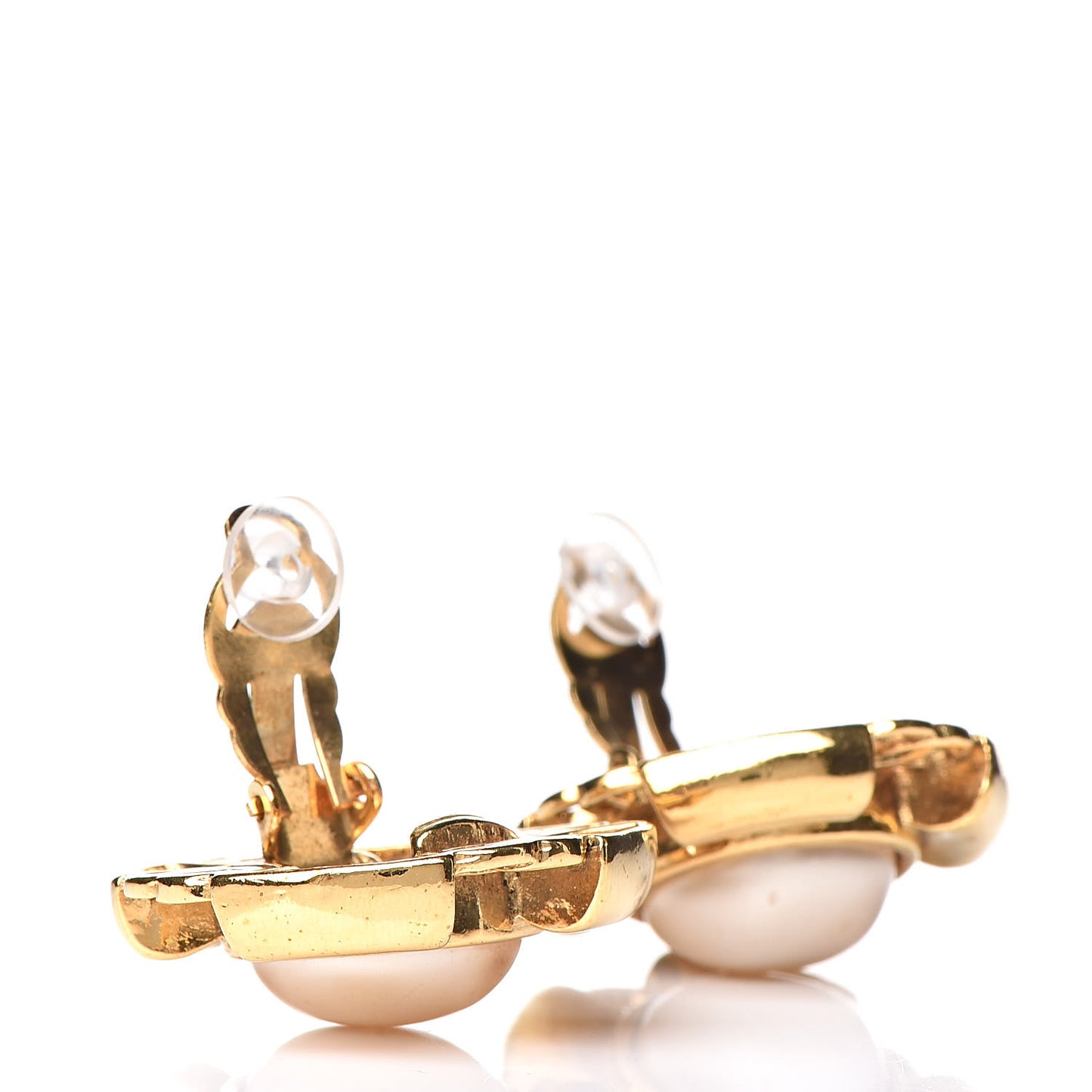 Pearl Clip On Earrings Gold