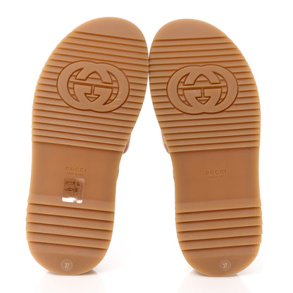 Gucci Canvas GG Monogram Angelina Platform Slide Sandals 37 Beige Ruggine 5 of 9