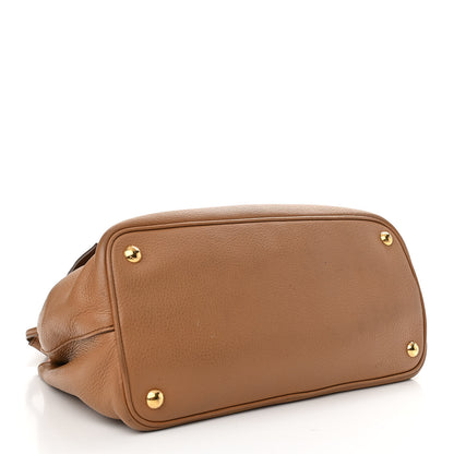 Prada Vitello Daino Flap Shoulder Bag Caramel 4 of 13