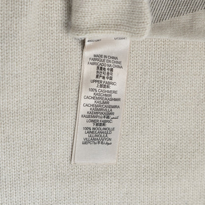 Burberry Cashmere Knitted Giant Check Scarf Pale Grey Melange 4 of 6