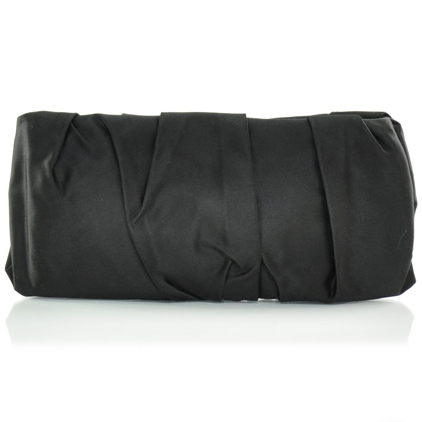 Satin Frame Evening Bag Black