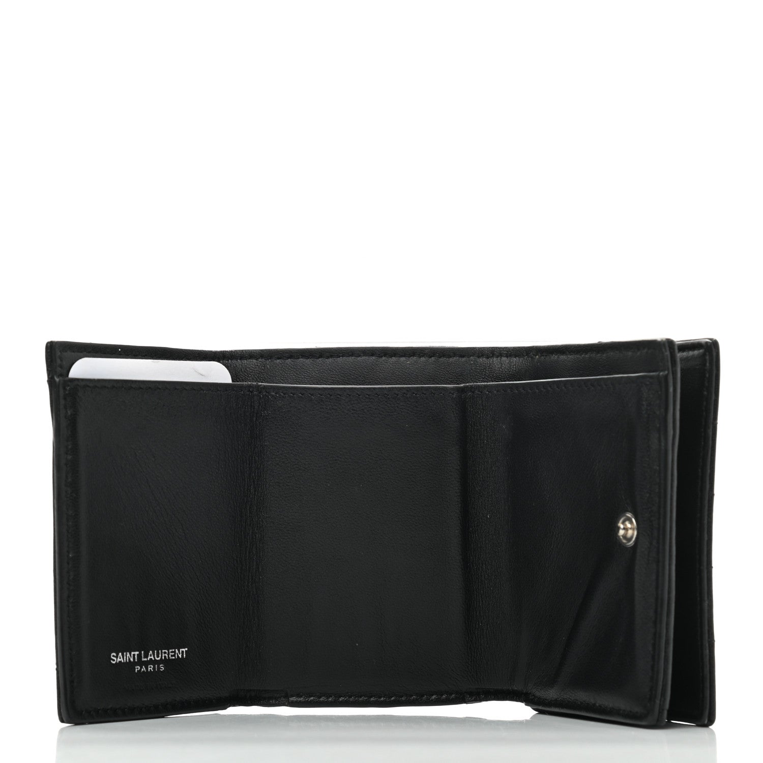 Saint Laurent Lambskin Y Quilted Monogram Loulou Tiny Wallet Black 5 of 9
