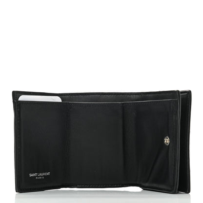 Saint Laurent Lambskin Y Quilted Monogram Loulou Tiny Wallet Black 5 of 9