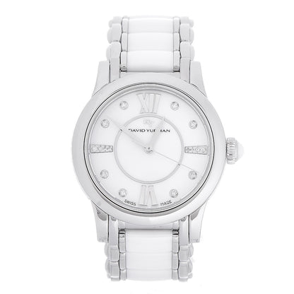 David Yurman Stainless Steel Ceramic Diamond 38mm Classic Quartz Watch White 1 of 11