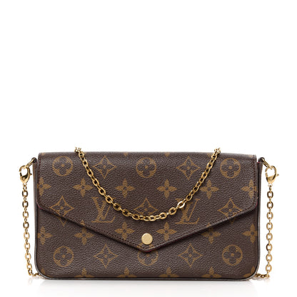 Louis Vuitton Monogram Pochette Felicie Chain Wallet Fuchsia 1 of 15