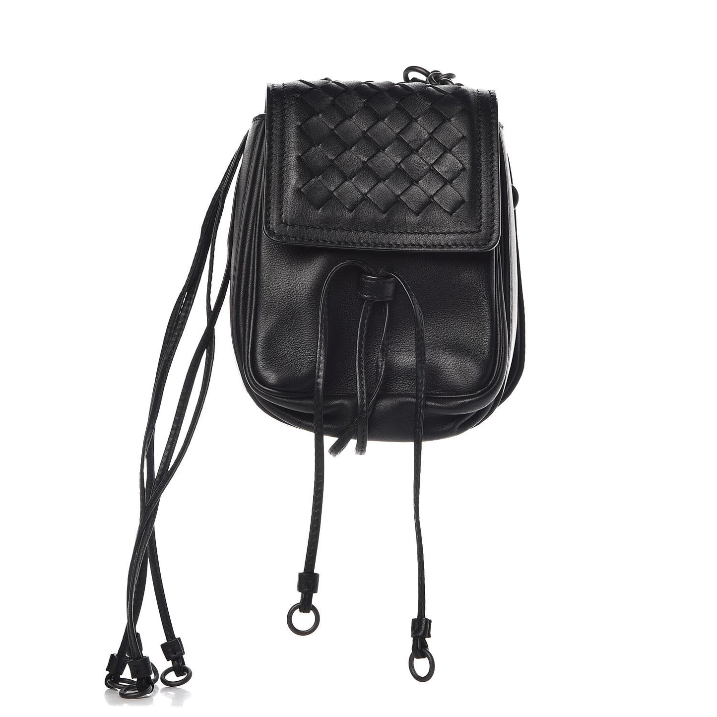Nappa Intrecciato Two Micro Shoulder Bag Black