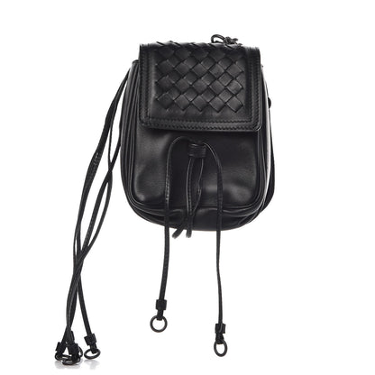 Bottega Veneta Nappa Intrecciato Two Micro Shoulder Bag Black 1 of 9