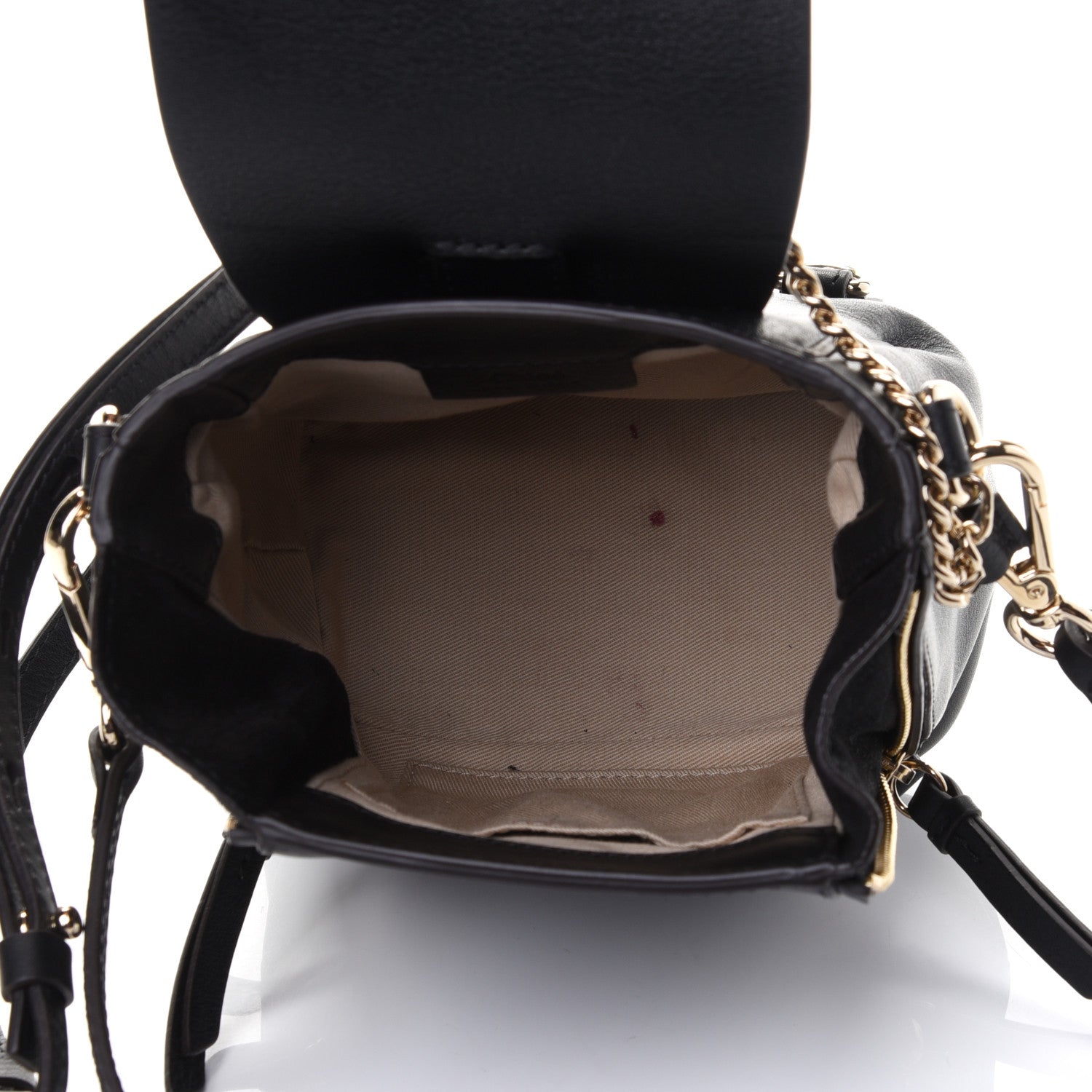 Chloe Suede Calfskin Mini Faye Backpack Black 4 of 5