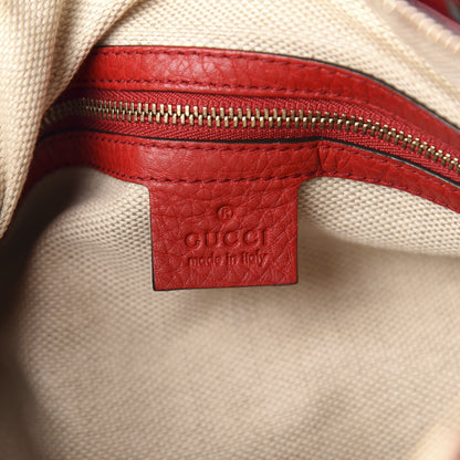 Gucci Pebbled Calfskin Medium Soho Boston Red 9 of 11