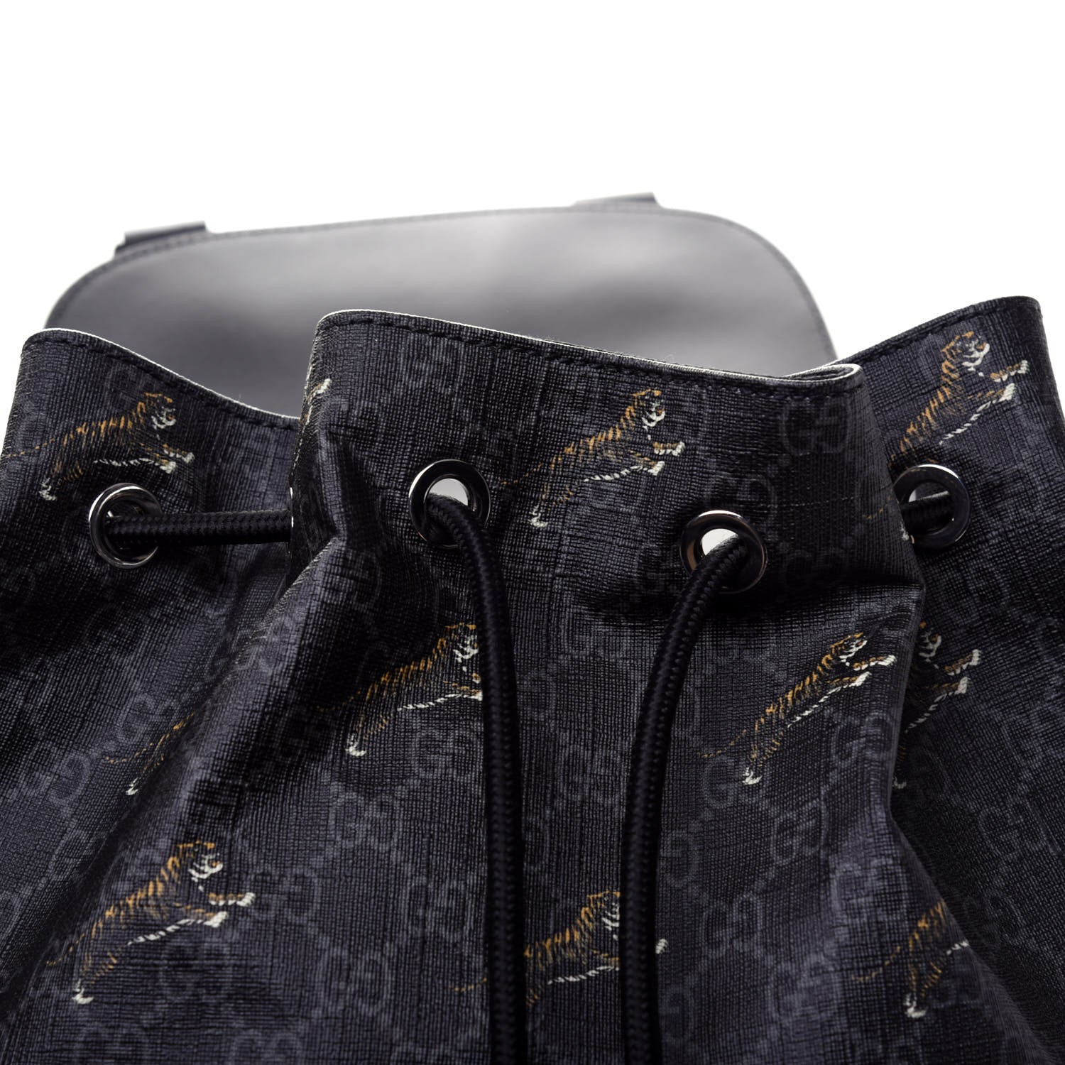 Gucci GG Supreme Monogram Tigers Double Buckle Backpack Black Multicolor 15 of 17
