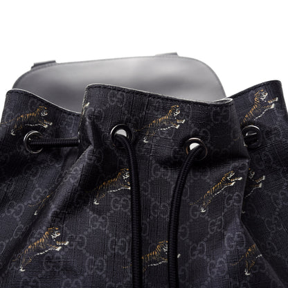 Gucci GG Supreme Monogram Tigers Double Buckle Backpack Black Multicolor 15 of 17
