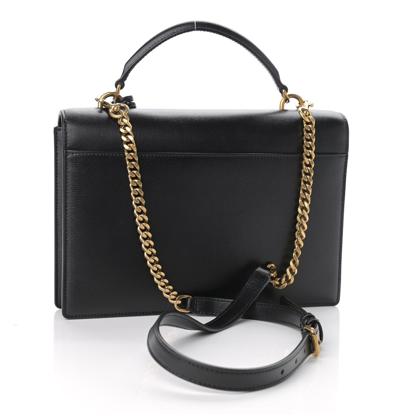 Smooth Calfskin Medium Monogram Sunset Satchel Black