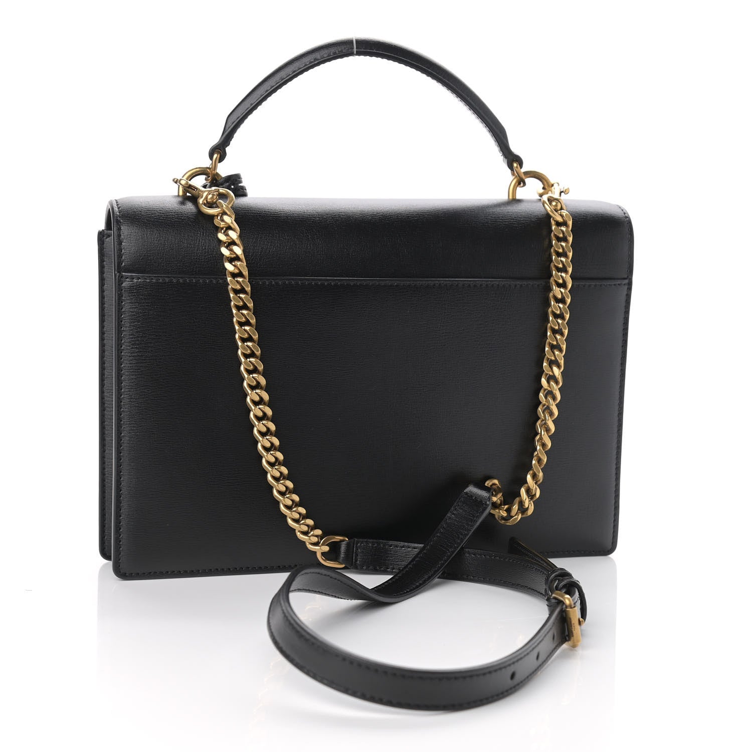 Saint Laurent Smooth Calfskin Medium Monogram Sunset Satchel Black 2 of 8
