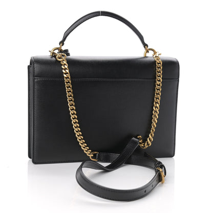 Saint Laurent Smooth Calfskin Medium Monogram Sunset Satchel Black 2 of 8