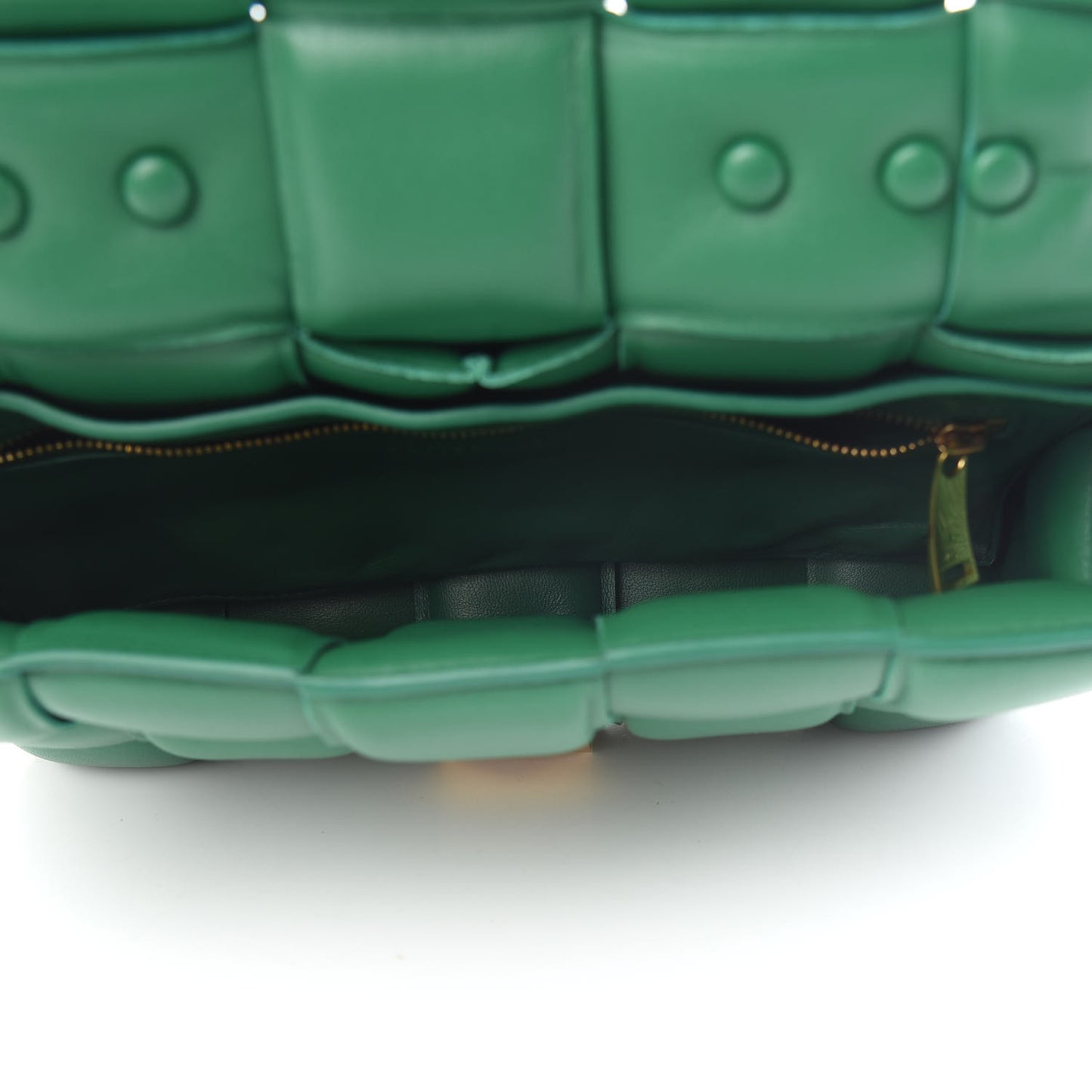 Lambskin Maxi Intreccio Padded Chain Cassette Crossbody Bag Racing Green